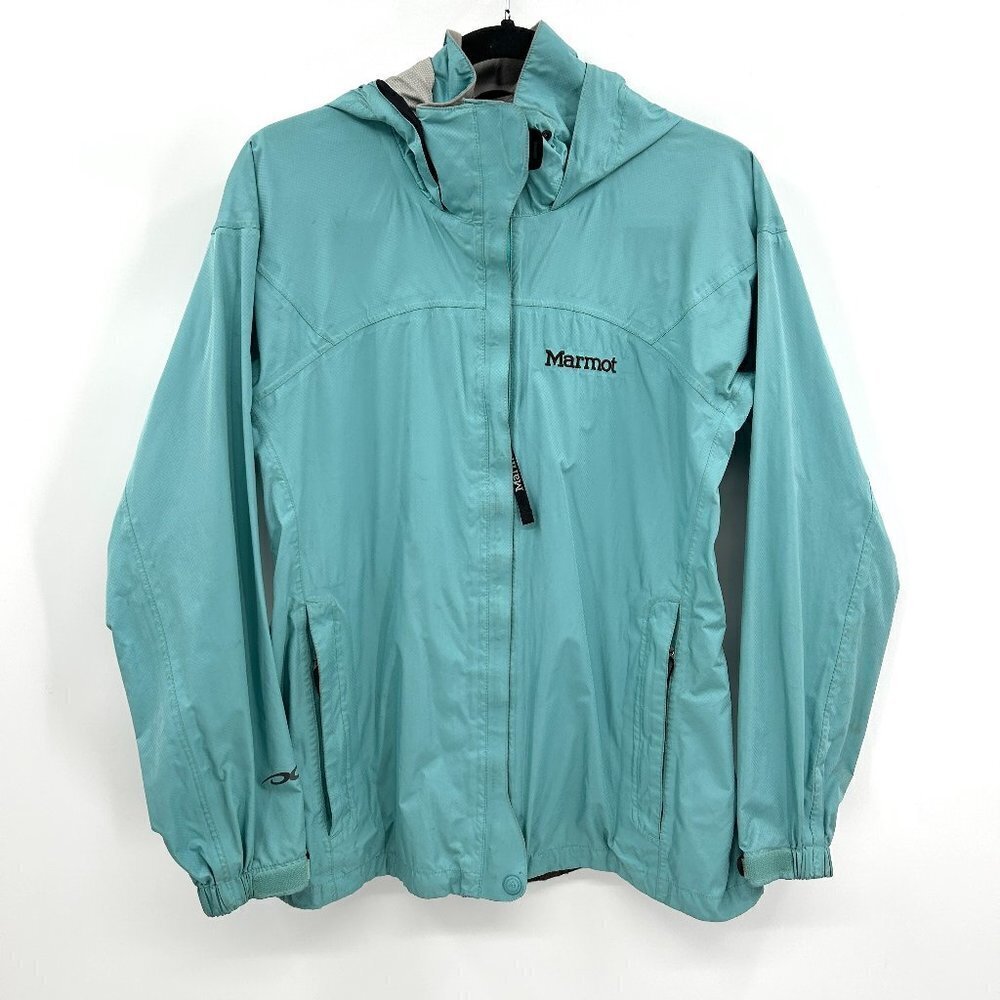 MARMOT *Flawed* Women's Blue Mesh Lined Full Zip Lightweight Rain Jacket Small